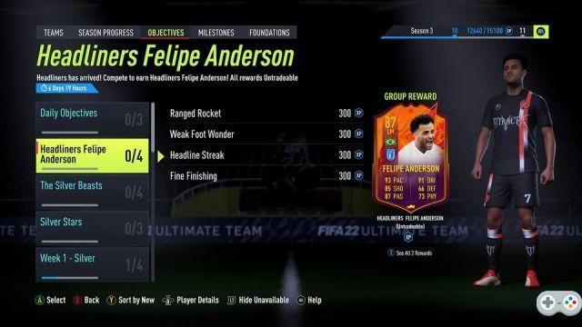 FIFA 22 Felipe Anderson Headliners Objectives: How To Complete, Rewards, Stats