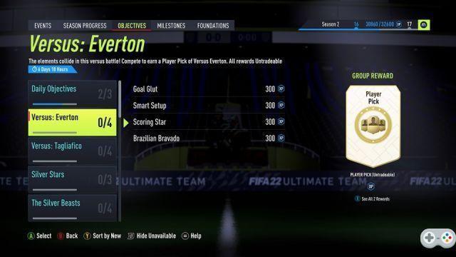 FIFA 22 Versus Everton Objetivos: cómo completar, recompensas, estadísticas