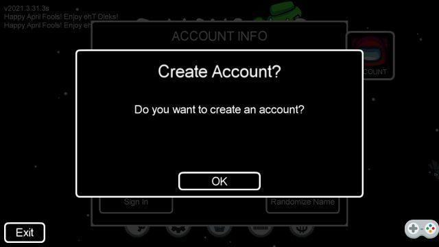 Come creare un account Among Us?