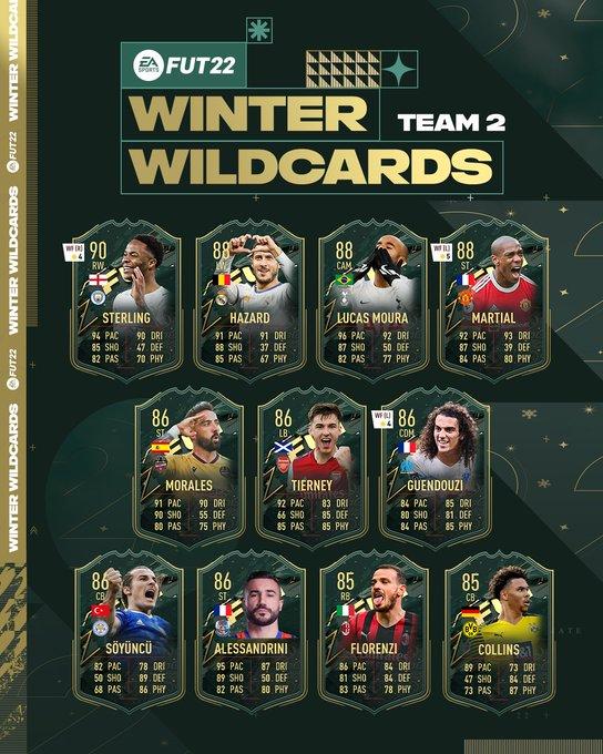 FIFA 22 Winter Wildcards Team 2 pi. Sterling, Hazard, Lucas Moura, plus
