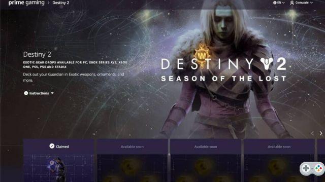 Cómo obtener Prime Gaming Rewards para Destiny 2